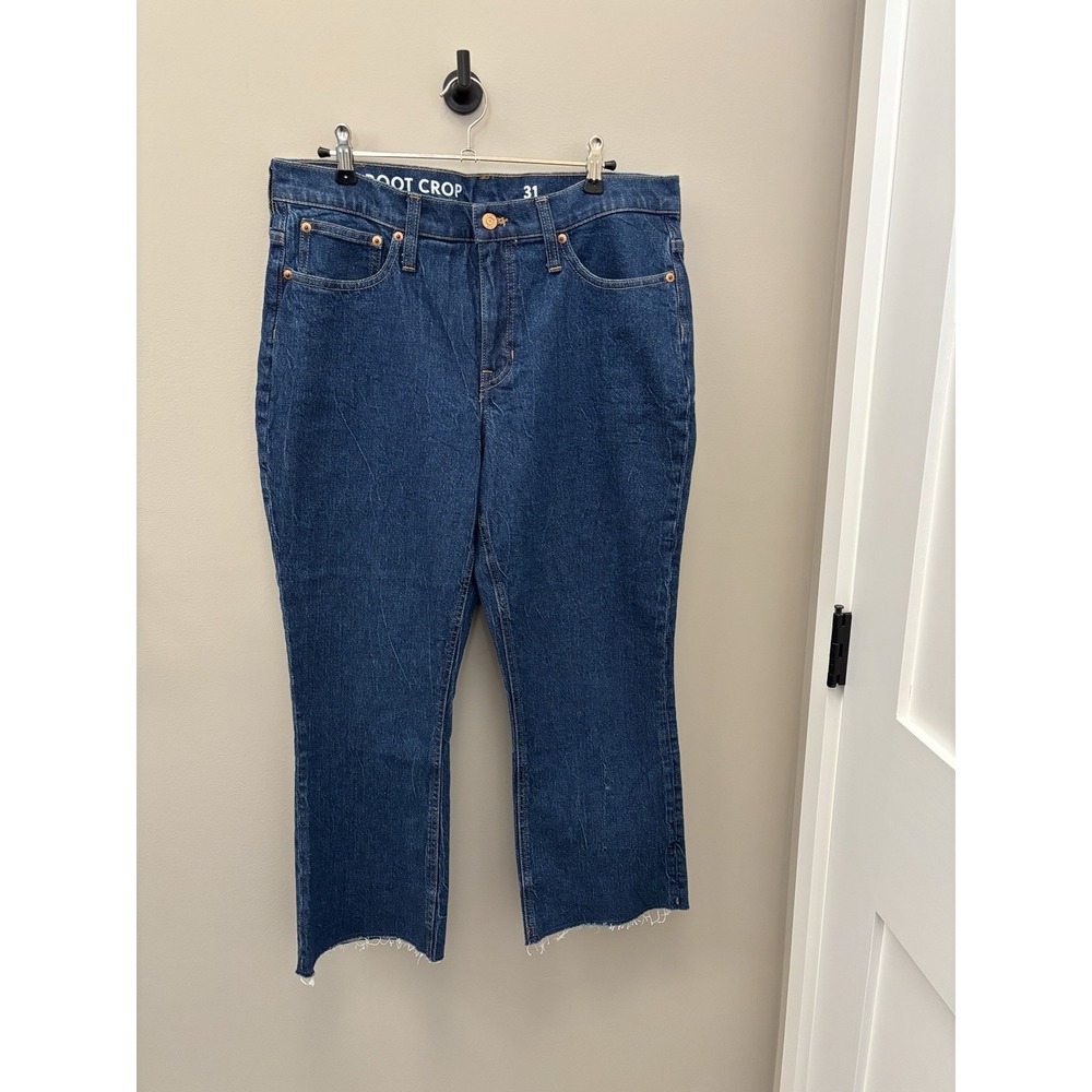 J. Crew Womens Demi Boot Crop Jeans Medium Wash Size 31 EUC